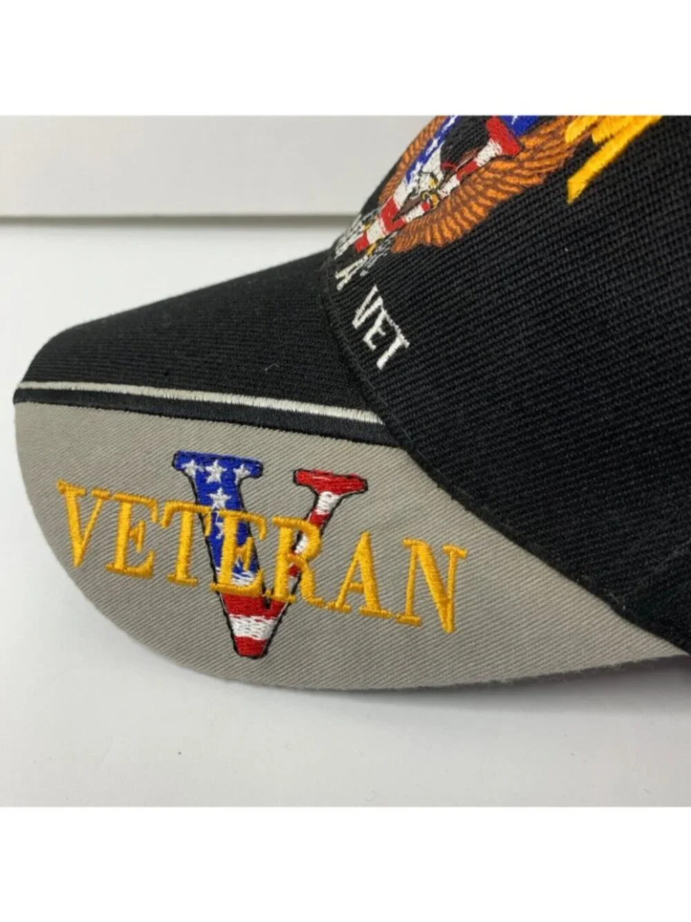 Thank a Vet - Veterans Freedom Black Patriotic Baseball Cap Adjustable